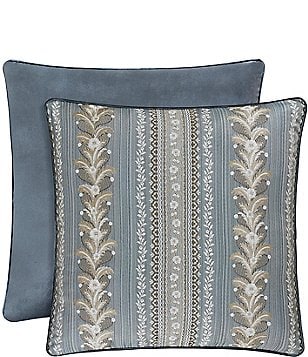 J Queen New York French Blue Crystal Palace Tufted Round Decorative Pillow
