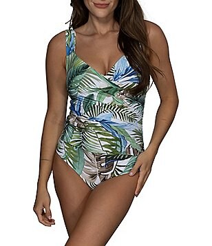 Jantzen Jungle Glam Vera Surplice Underwire Bra Swim Top