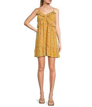 Jessica Simpson Syd Asymmetrical Hem Ruched Side Drawstring Dress