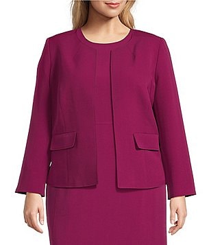 NEW Kasper deals Plus 3X BLAZER Light Pink Open Front Flattering Suit Jacket $139