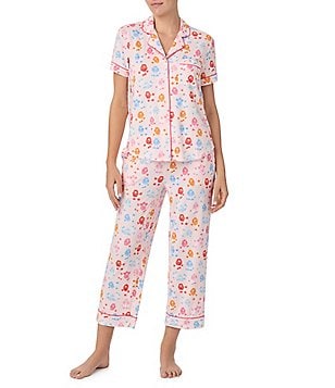 kate spade new york Cherry Print Notch Collar Short Sleeve