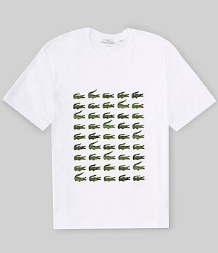 Lacoste Pique Stacked Croc Logo Short Sleeve Polo Shirt | Dillard's