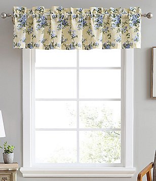 LAURA ASHLEY ウィンターリリー　カーテン　2枚組　135 Laura Ashley Cassidy Sunny Floral Tie Up Window Valance | Dillard's