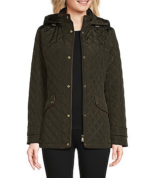 Lauren Ralph Lauren Plus Size Quilt Hooded Long Sleeve Coat