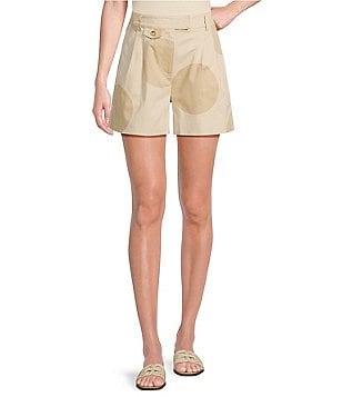Le' AL.X Logo Print Satin High Waisted Pleated Front Wide