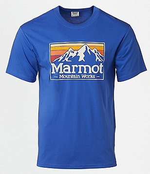 Marmot Mens Windridge Logo UPF-50 Long Sleeve T-Shirt Blue 2XL for