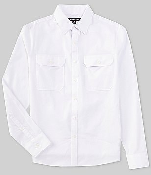 Tシャツ・カットソー Michael Kors LONG SLEEVES LINEN 2 POCKETS OVER SHIRT Linen Shirt | Michael Kors [US]