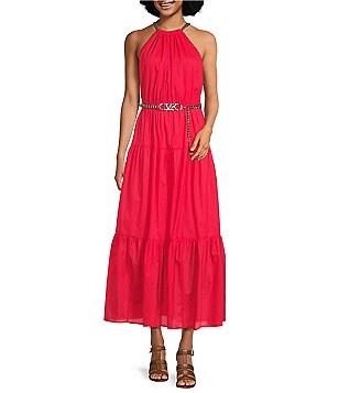 MICHAEL Michael Kors Halter Neck Sleeveless Pleated Jumpsuit