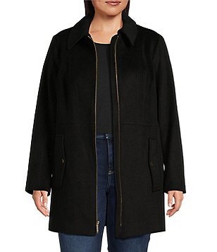 MICHAEL Michael Kors Womens Navy hotsell Lined Wool Blend Zip Up Coat Size XL