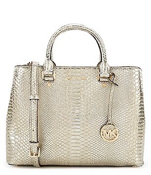 Michael Kors Gold Handbags Purses Wallets Dillards Michael Kors Savannah Snake Large Satchel