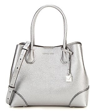 Michael Kors Silver Handbags Purses Wallets Dillards Michael Kors Mercer Gallery Metallic Center Zip Tote