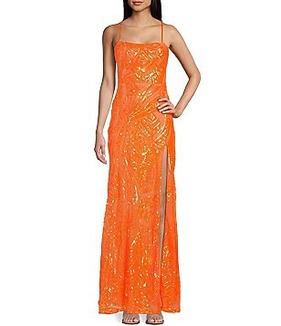 Midnight Doll Velvet Sequin Corset Lace-Up Back Mermaid Gown