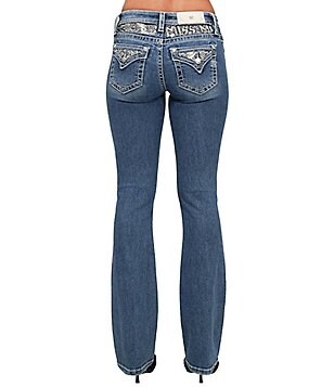 【再掲載】mj Miss Me Mid Rise Bootcut Butterfly Pocket Jeans | Dillard's