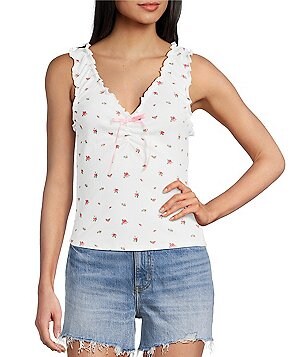Moa Moa V-Neck Cinched Front Tank Top | Dillard's