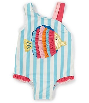 Mud Pie Baby/Little Girls 3 Months-5T Reversible Tankini & Hipster Bottom 2-Piece  Swimsuit