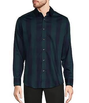 Murano Big & Tall Slim Fit Solid Sateen Spread Collar Long