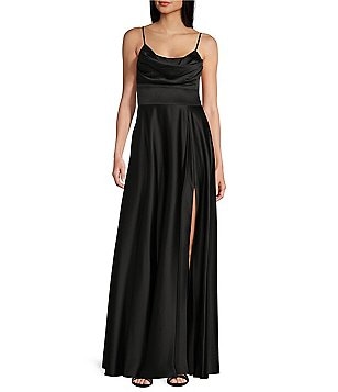 V twelve ALINE CREW (新品) Next Up Spaghetti Strap Notch V-Wire Front Slit Long Dress