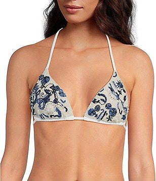 OCEANUS Mirrored Sea Beaded One Piece Swimsuit | Dillard's