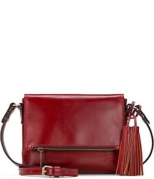 Patricia Nash Rocca Ruby Red Leather Saddle Crossbody Bag | Dillard's