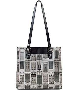 Patricia Nash Penley Doorway Print Leather Crossbody Bag - Doorway Print