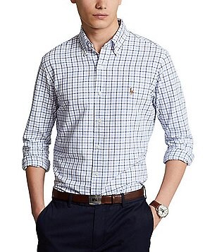 Polo Ralph Lauren Classic-Fit Tattersall Oxford Long-Sleeve Woven 