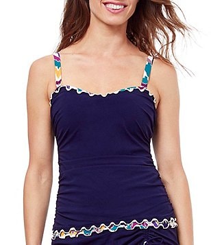 Profile by Gottex Pretty Wild Bandeau Flyaway Tummy Control One Piece  Swimsuit