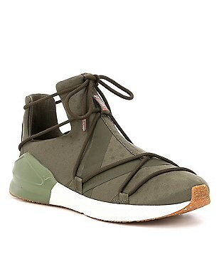 puma olive green shoes womens