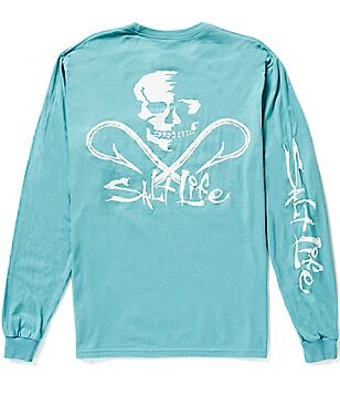 Salt Life Skull And Poles Long Sleeve Graphic T-Shirt | Dillard's