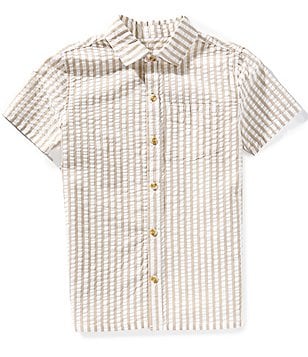 Scene&Heard Big Boys 8-20 Short Sleeve Striped Seersucker
