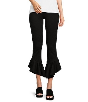 Slim Factor by Investments Lacquered Ponte Wide Waistband Leggings