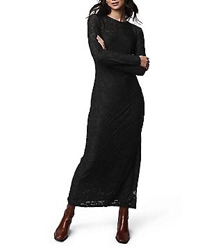 chinese dress ladies BLACK STONE-EMBELLISHED LONG-SLEEVE GOWN | CULT MIA