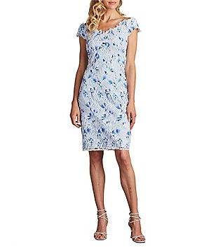 Tadashi Shoji Corded Lace Sweetheart Neck Short Sleeve Twist Tadashi Shoji Corded Lace Sweetheart Neck Short Sleeve Twist