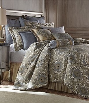 Thread and Weave Bristol Mini Comforter Set, Queen, Blue/Grey