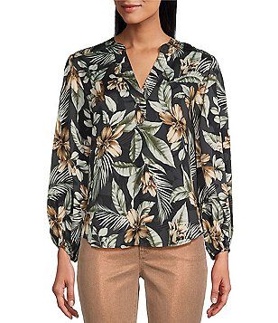 Tommy Bahama silk cotton blend long sleeve shirt L