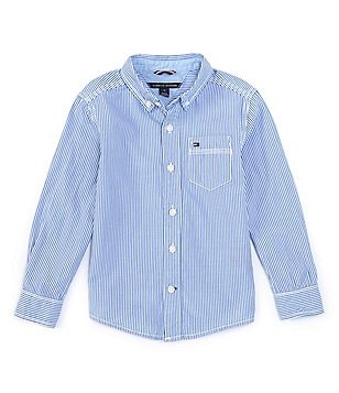Tommy Hilfiger Little Button-Front Dillard\'s Fred Shirt Long-Sleeve Boys 2T-7 