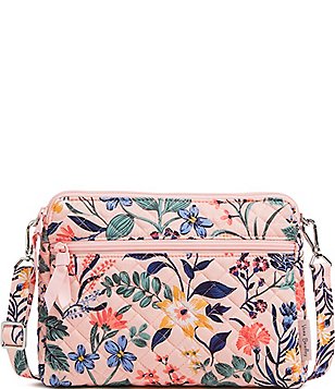 Vera Bradley Paradise Coral Triple Zip Hipster Crossbody Bag