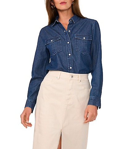 1. STATE Collared Button Front Long Sleeve Shirt