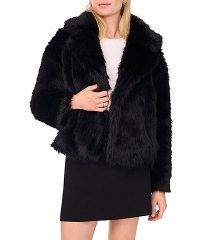 1. STATE Faux Fur Long Sleeve Open Front Coat