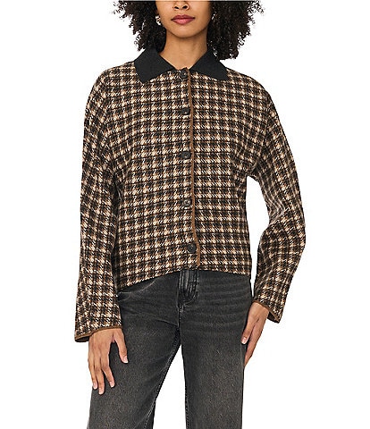 1. State Plaid Crop Boyfriend Jacket