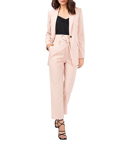 1. STATE Relaxed Fit Long Sleeve Peak Lapel Blazer & Paperbag Tie Waist Straight Leg Ankle Pant Suit