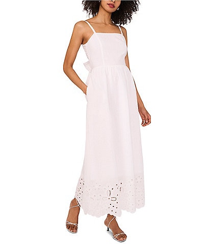 1. STATE Square Neck Sleeveless Tie Back Maxi Dress