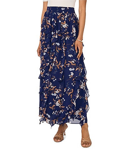 1. State Woven Ruffle Maxi Skirt
