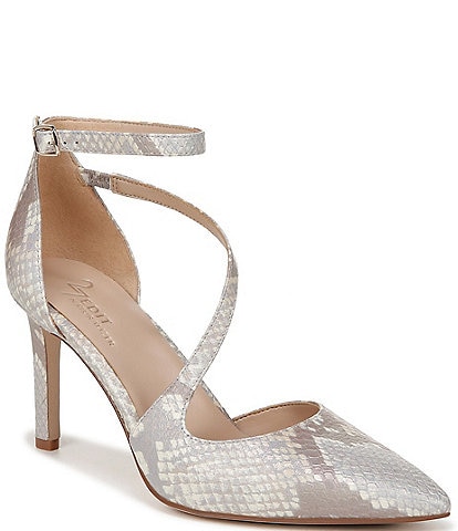 Naturalizer 27 EDIT Abilyn Iridescent Snake Print Leather Ankle Strap d'Orsay Pumps