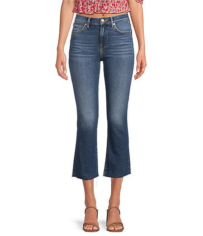 7 for all mankind High Waisted Slim Kick Cropped Flared Jeans