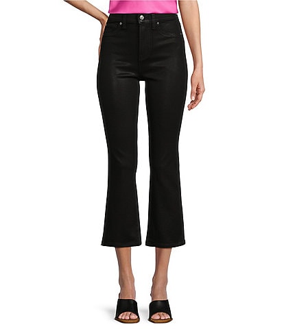 7 for all mankind Slim High Rise Coated Cropped Flared Jeans