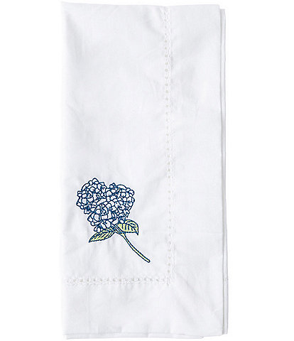 8 Oak Lane Hydrangea Embroidered Dinner Napkin, Set of 6