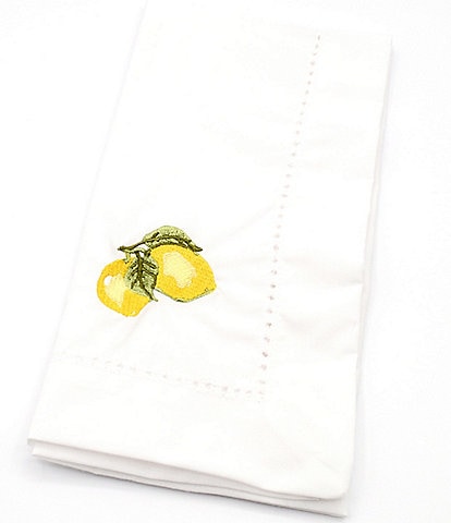 8 Oak Lane Lemon Embroidered Dinner Napkin, Set of 6