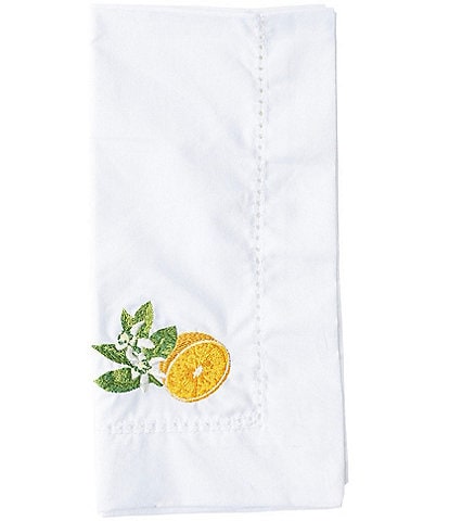 8 Oak Lane Orange Blossom Embroidered Dinner Napkin, Set of 6