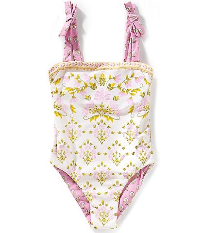 A Loves A Big Girls 7-16 Reversible Bandeau One-Piece Swimsuit