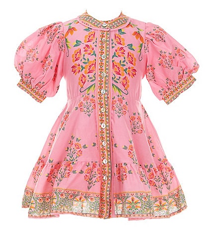 A Loves A Big Girls 7-16 Bubble Sleeve Floral Dress